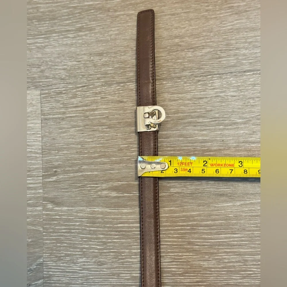 Salvatore Ferragamo Thin Brown Leather Belt Size S